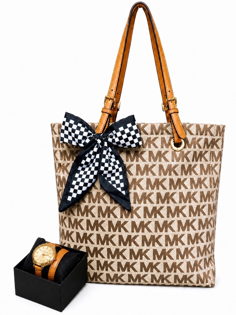 Michael Kors. 4 Piece Set: Jet Set Tote with Free Watch, Dust Bag & Scarf. - Picture 16 of 16